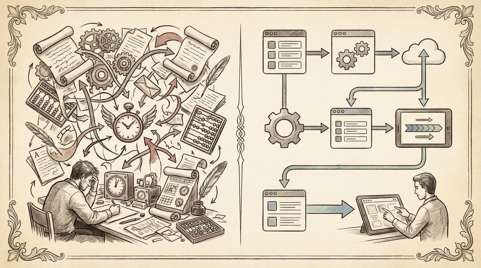 Illustration for the article “How n8n AI Automation Saves 400 Hours Monthly in 20 Minutes”